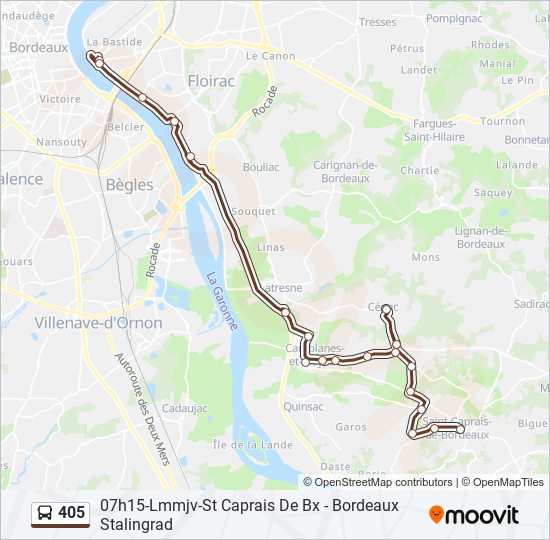 405 bus Line Map