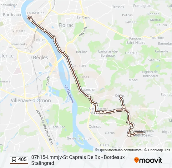405 Bus Line Map