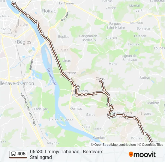405 Bus Line Map