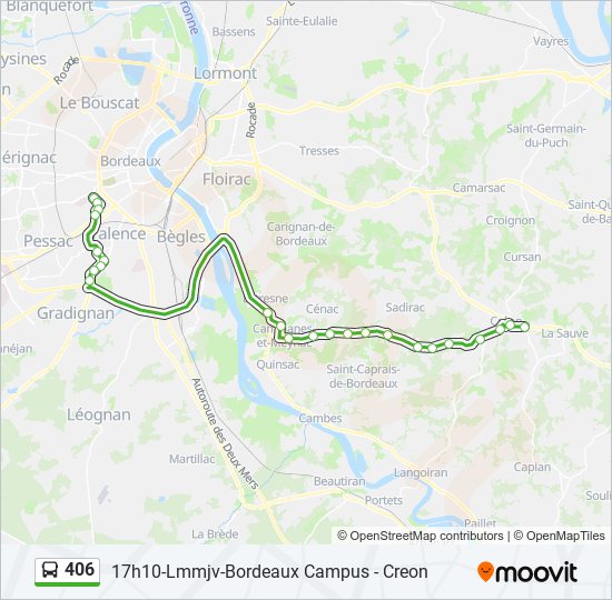 Plan de la ligne 406 de bus