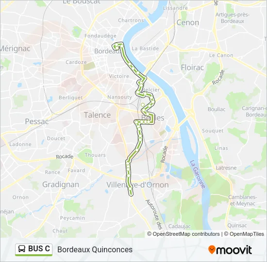 Plan de la ligne BUS C de bus
