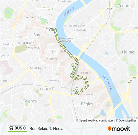 Plan de la ligne BUS C de bus