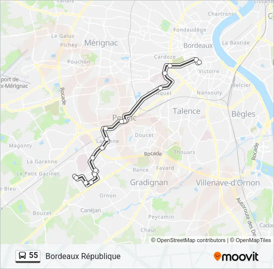 55 Bus Line Map