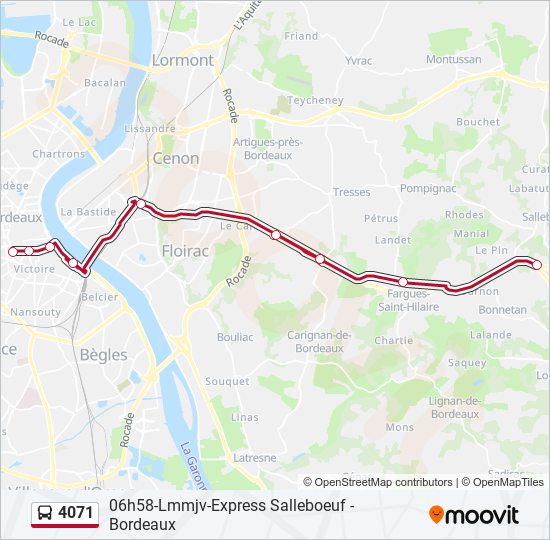 Plan de la ligne 4071 de bus