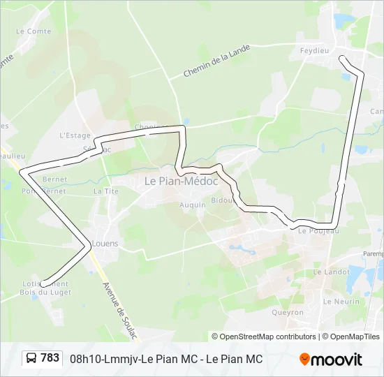 783 Bus Line Map