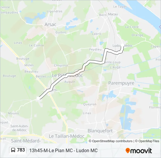 783 Bus Line Map