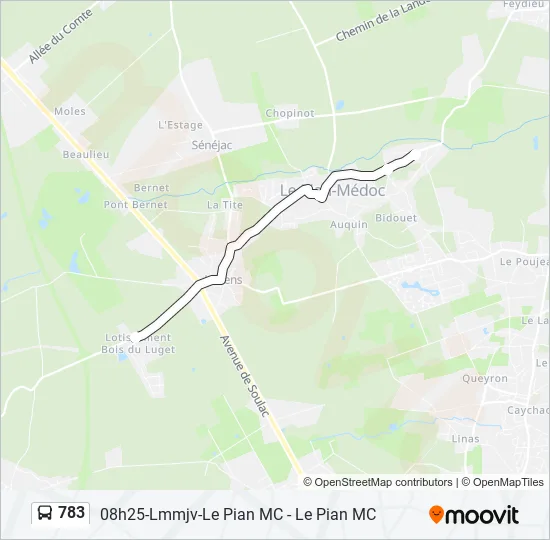 783 Bus Line Map