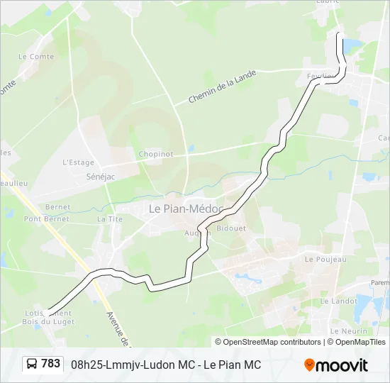 783 Bus Line Map
