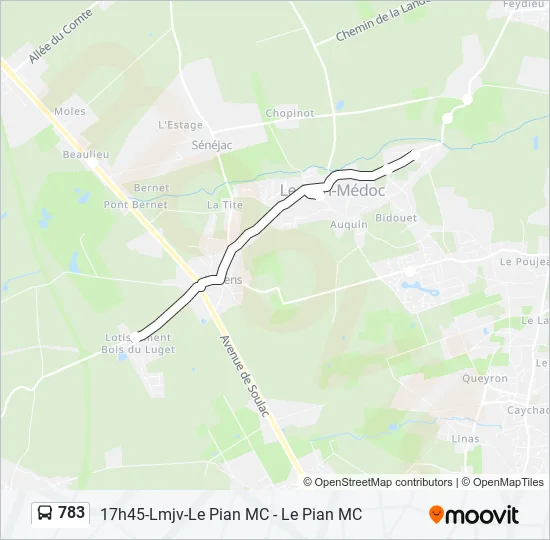783 Bus Line Map