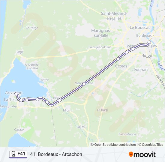 Plan de la ligne F41 de train