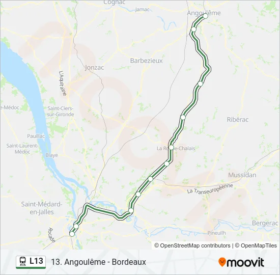 L13 Train Line Map
