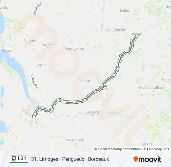 Plan de la ligne L31 de train