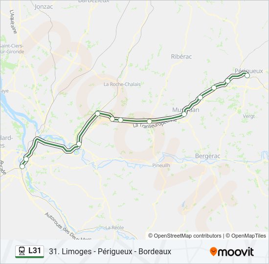 Plan de la ligne L31 de train