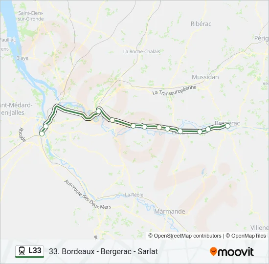 L33 Train Line Map