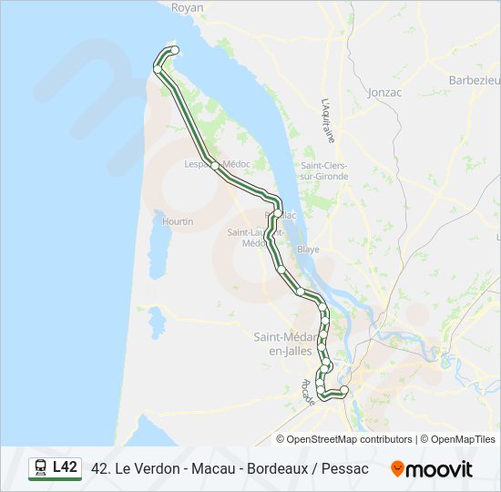 Plan de la ligne L42 de train