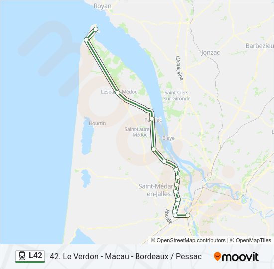 Plan de la ligne L42 de train