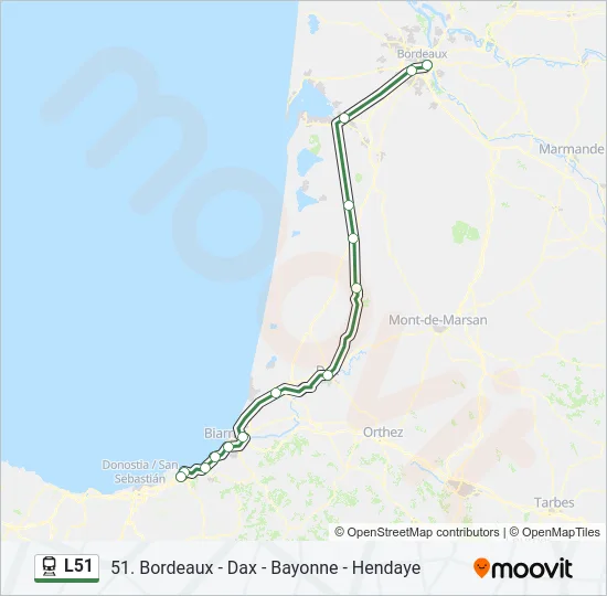 L51 Train Line Map