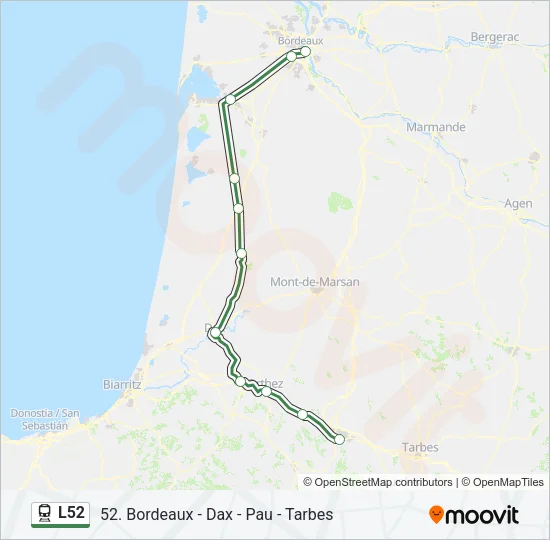 L52 Train Line Map