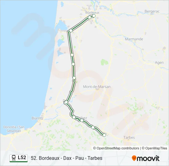 L52 Train Line Map