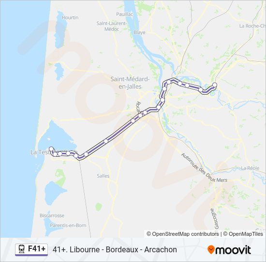 Plan de la ligne F41+ de train