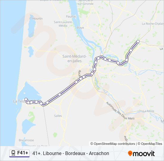 Plan de la ligne F41+ de train