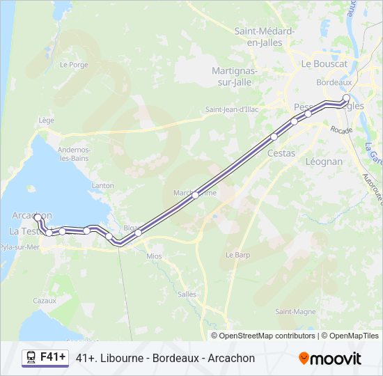 Plan de la ligne F41+ de train