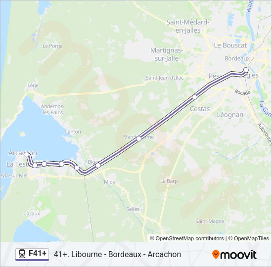 Plan de la ligne F41+ de train