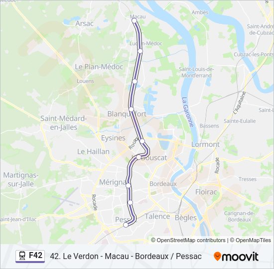 Plan de la ligne F42 de train