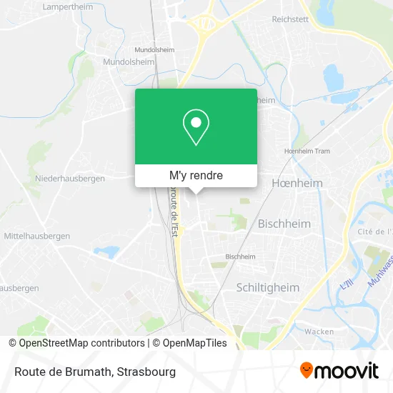 Comment aller à Route de Brumath à Bischheim en bus, train ou tram