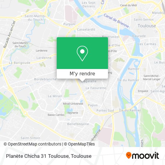 Planète Chicha 31 Toulouse plan