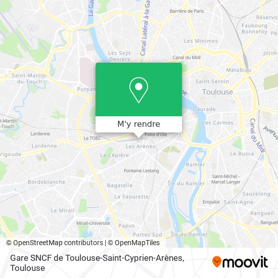 Gare SNCF de Toulouse-Saint-Cyprien-Arènes plan