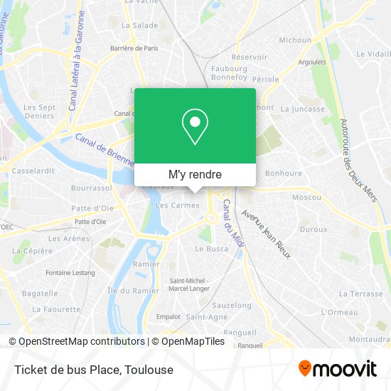 Ticket de bus Place plan