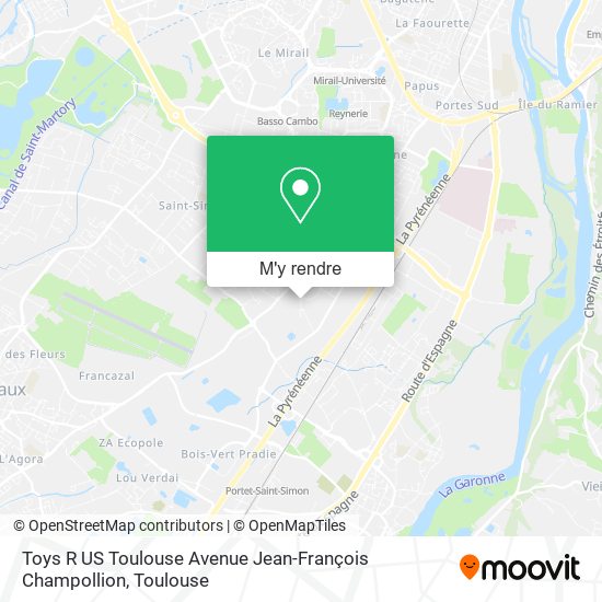 Toys R US Toulouse Avenue Jean-François Champollion plan