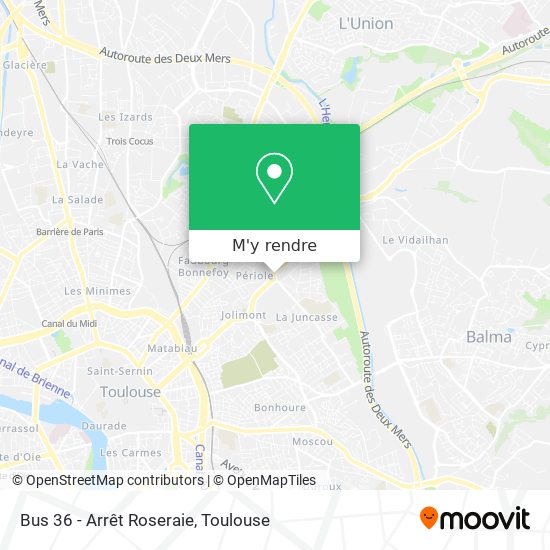 Bus 36 - Arrêt Roseraie plan