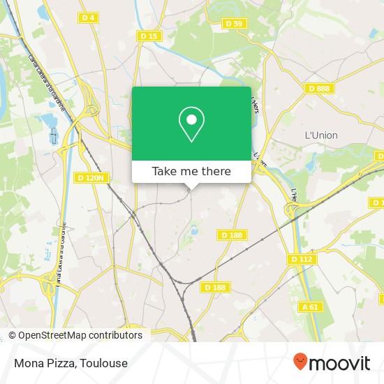 Mona Pizza, Rue Louise Weiss 31200 Toulouse plan