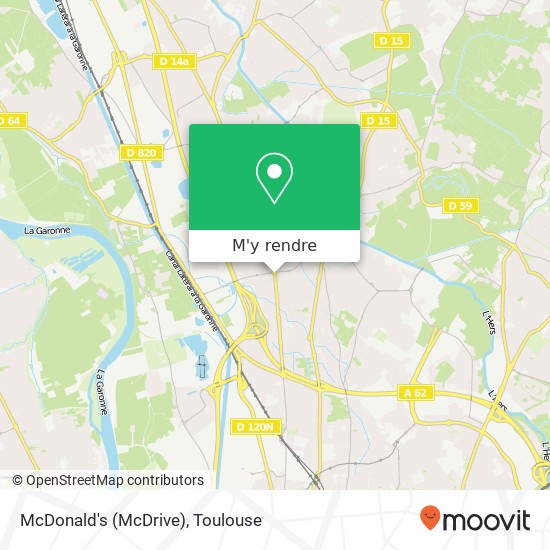 McDonald's (McDrive), 410 Avenue de Fronton 31200 Toulouse plan