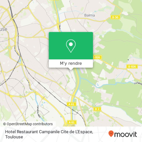 Hotel Restaurant Campanile Cite de L'Espace, Rue Maurice Hurel 31500 Toulouse plan
