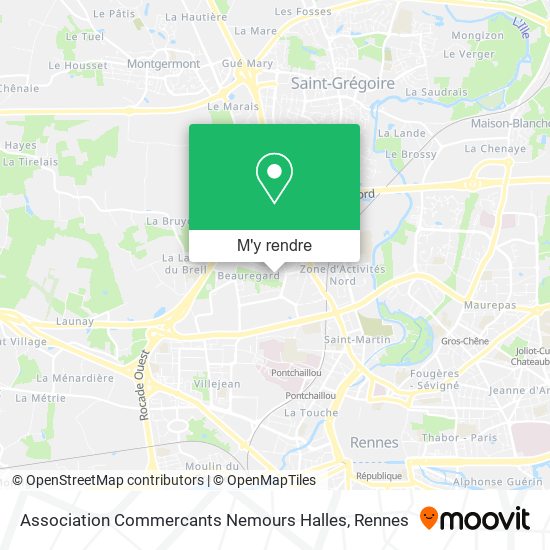 Association Commercants Nemours Halles plan