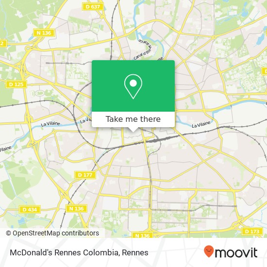 McDonald's Rennes Colombia, 40 Place du Colombier 35000 Rennes plan