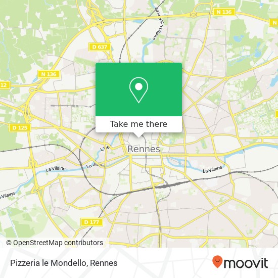 Pizzeria le Mondello, 1 Rue Saint-Michel 35000 Rennes plan