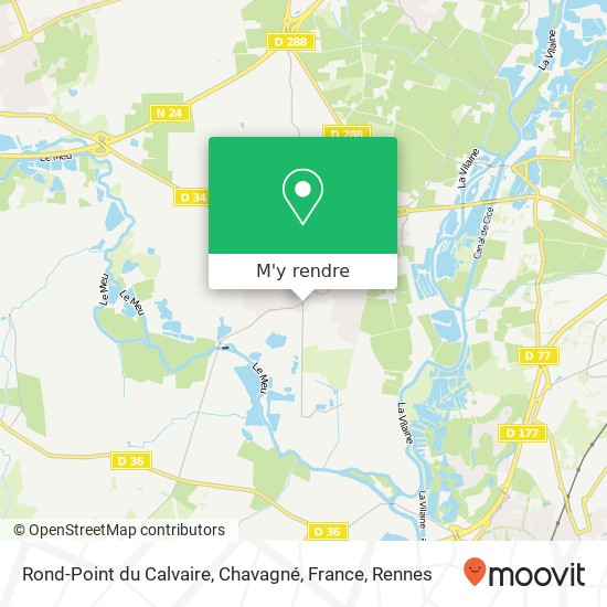 Rond-Point du Calvaire, Chavagné, France plan