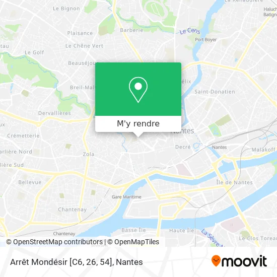 Arrêt Mondésir [C6, 26, 54] plan