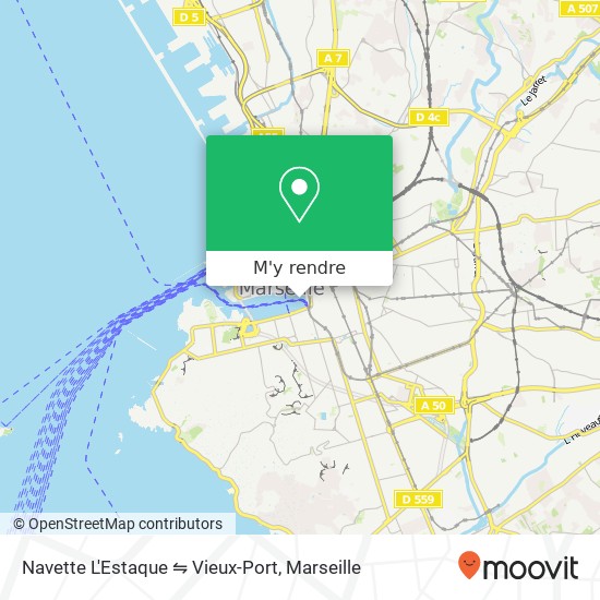 Navette L'Estaque ⇋ Vieux-Port plan