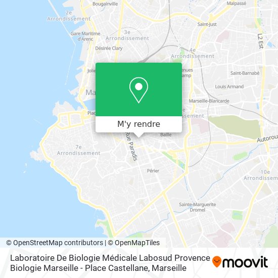 Laboratoire De Biologie Médicale Labosud Provence Biologie Marseille - Place Castellane plan