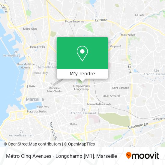 Métro Cinq Avenues - Longchamp [M1] plan
