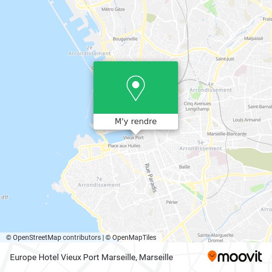 Europe Hotel Vieux Port Marseille plan