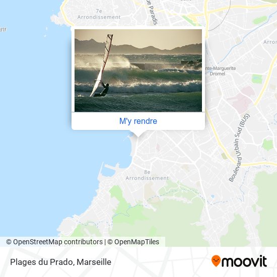 Plages du Prado plan
