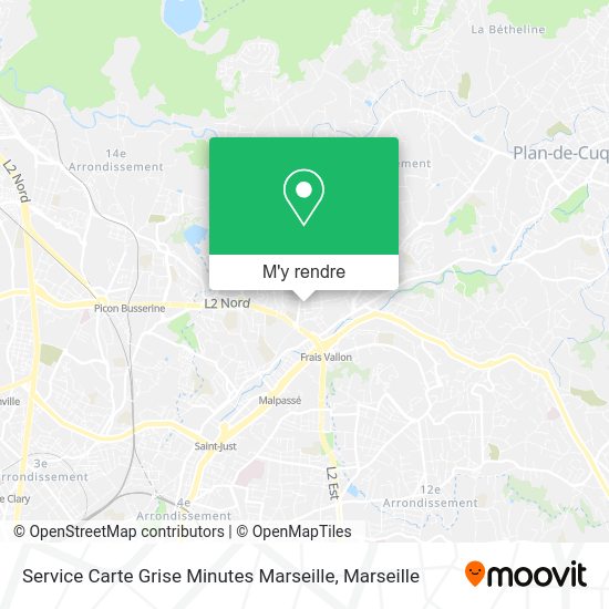Service Carte Grise Minutes Marseille plan