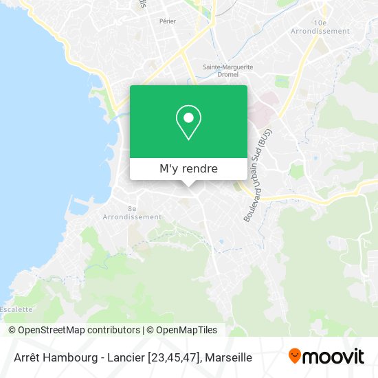 Arrêt Hambourg - Lancier [23,45,47] plan
