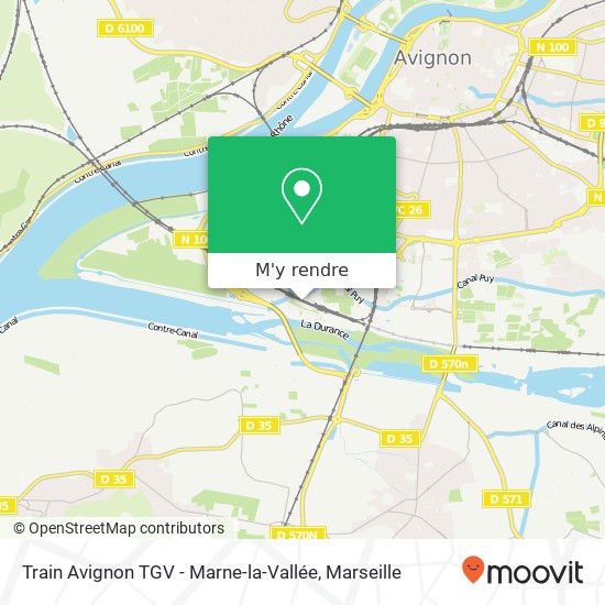 Train Avignon TGV - Marne-la-Vallée plan